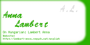 anna lambert business card